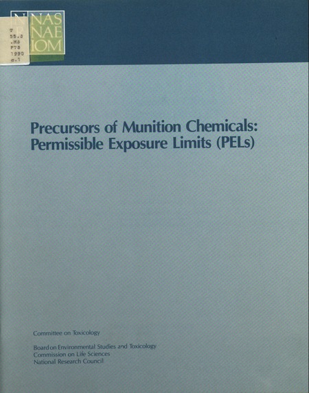 Precursors of Munition Chemicals: Permissible Exposure Limits (PELs)