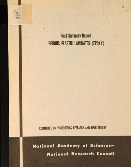 Porous Plastic Laminates (Epoxy): Final Summary Report