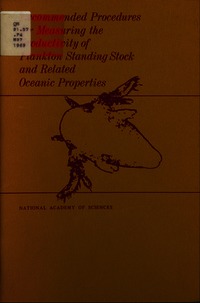 Recommended Procedures for Measuring the Productivity of Plankton Standing Stock and Related Oceanic Properties