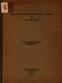 Cover Image: Final Report of the Committee on Structural Petrology, 1937