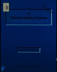 The National Scholars Program: Excellence With Diversity for the Future: Program Design