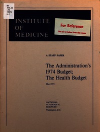 Cover Image: The Administration's 1974 Budget
