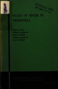 Cover Image: Races of Maize in Venezuela