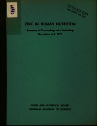Cover Image: Zinc in Human Nutrition