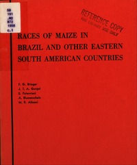 Cover Image: Races of Maize in Brazil and Other Eastern South American Countries