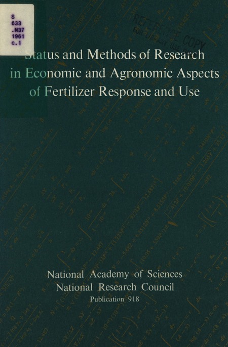 Status and Methods of Research in Economic and Agronomic Aspects of Fertilizer Response and Use