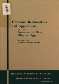 Cover Image: Hormonal Relationships and Applications in the Production of Meats, Milk, and Eggs