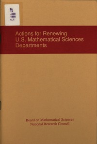 Actions for Renewing U.S. Mathematical Sciences Departments