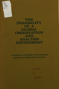 Cover Image: The Feasibility of a Global Observation and Analysis Experiment