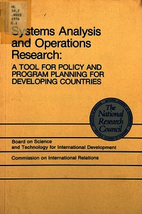 Systems Analysis and Operations Research: A Tool for Policy and Program Planning for Developing Countries
