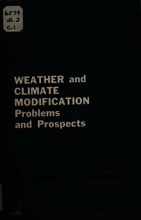 Cover Image: Weather and Climate Modification Problems and Prospects