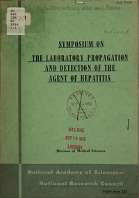 Symposium on the Laboratory Propagation and Detection of the Agent of Hepatitis