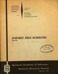 Cover Image:Apartment House Incinerators (Flue-Fed)