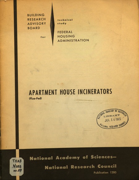 Apartment House Incinerators (Flue-Fed)