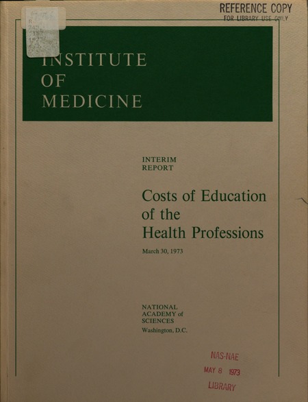 Cover: Cost of Education of the Health Professions: Interim Report