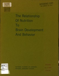 Cover Image: The Relationship of Nutrition to Brain Development and Behavior