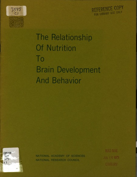 The Relationship of Nutrition to Brain Development and Behavior