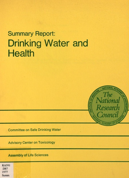Cover: Summary Report: Drinking Water and Health