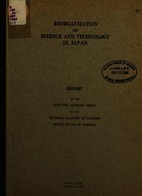 Cover Image: Reorganization of Science and Technology in Japan
