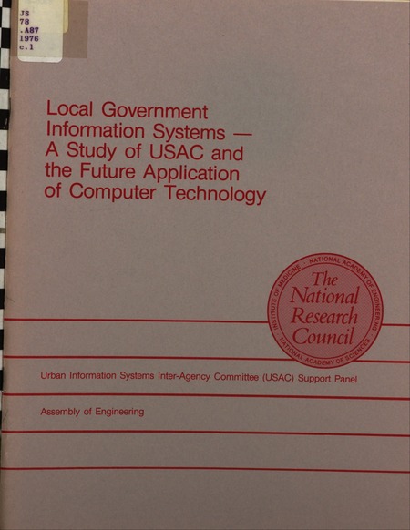 Cover: Local Government Information Systems: A Study of USAC and the Future Application of Computer Technology