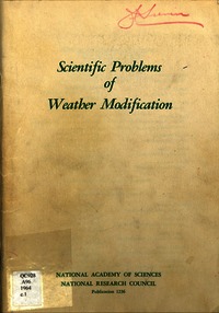 Cover Image: Scientific Problems of Weather Modification