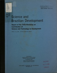 Science and Brazilian Development: Report of the Third Workshop on Contribution of Science and Technology to Development