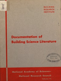 Cover Image: Documentation of Building Science Literature