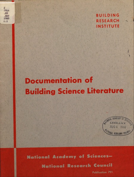 Documentation of Building Science Literature