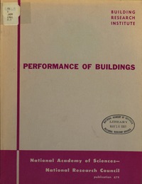 Cover Image: Performance of Buildings