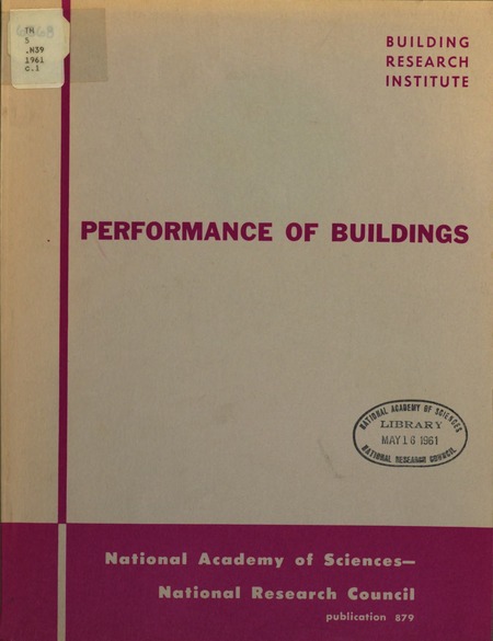 Cover: Performance of Buildings