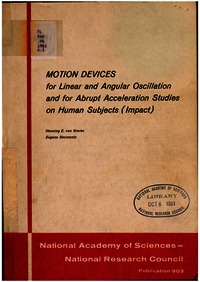 Cover Image: Motion Devices for Linear and Angular Oscillation and for Abrupt Acceleration Studies on Human Subjects (Impact), a Description of Facilities in Use and Proposed