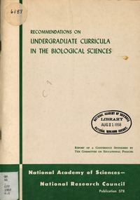 Cover Image:Recommendations on Undergraduate Curricula in the Biological Sciences