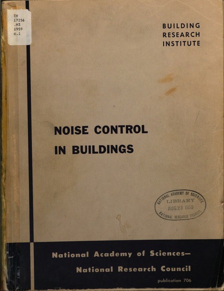Cover: Noise Control in Buildings