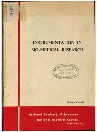 Cover Image: Instrumentation in Bio-Medical Research