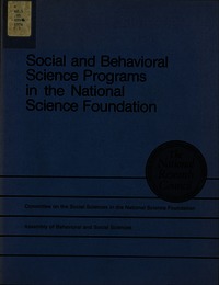 Cover Image: Social and Behavioral Science Programs in the National Science Foundation