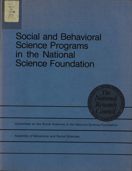 Social and Behavioral Science Programs in the National Science Foundation