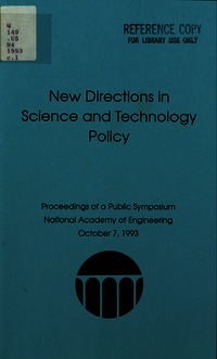 Cover Image: New Directions in Science and Technology Policy