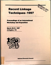 Cover Image: Record Linkage Techniques - 1997