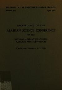 Cover Image: Proceedings of the Alaskan Science Conference of the National Academy of Sciences, National Research Council