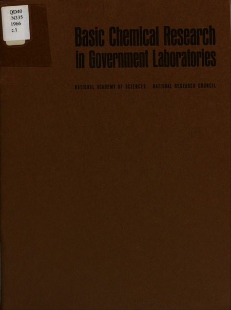 Basic Chemical Research in Government Laboratories