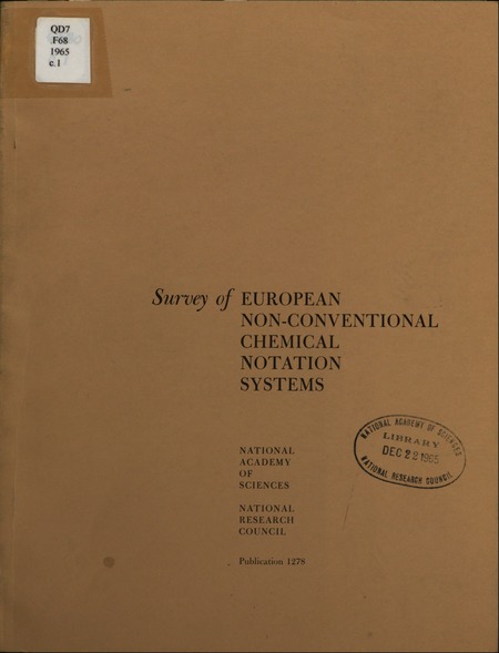 Survey of European Non-Conventional Chemical Notation Systems