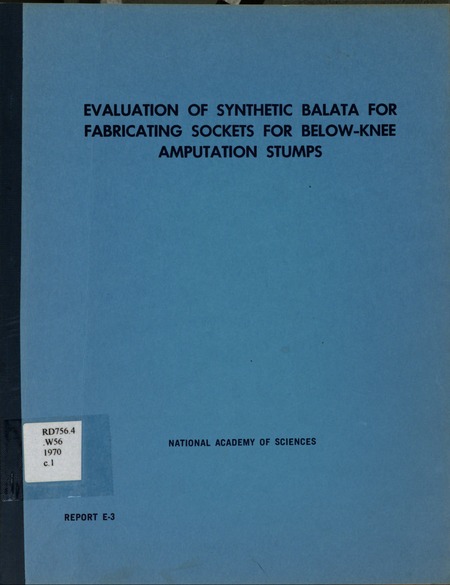 Evaluation of Synthetic Balata for Fabricating Sockets for Below-Knee Amputation Stumps