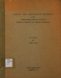 Tenth and Eleventh Reports of the Committee on Contact Catalysis, Division of Chemistry and Chemical Technology