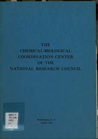 Cover Image: Chemical-Biological Coordination Center of the National Research Council