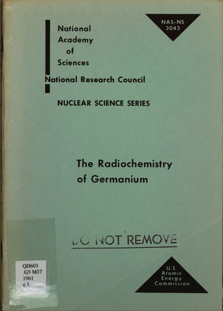 Radiochemistry of Germanium