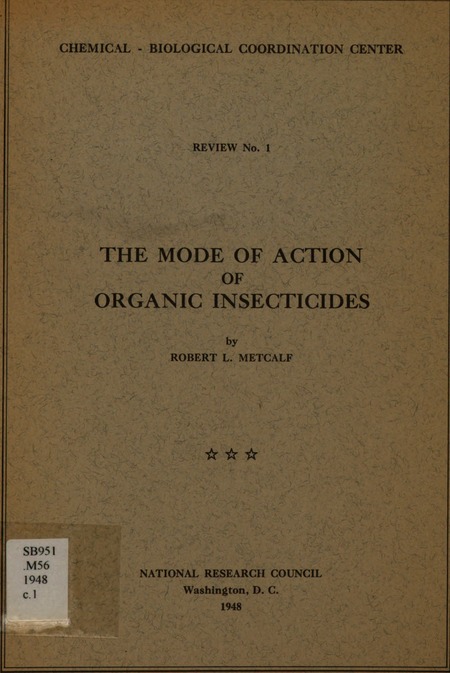 The Mode of Action of Organic Insecticides