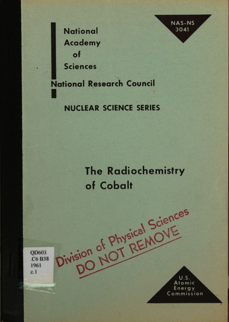 Radiochemistry of Cobalt