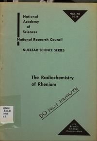 Cover Image:The Radiochemistry of Rhenium