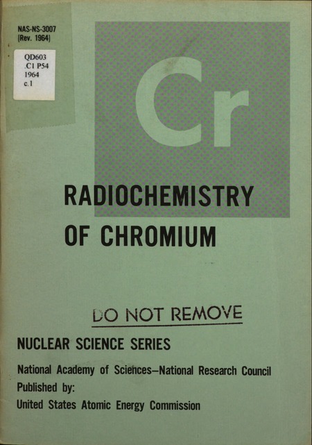 Radiochemistry of Chromium