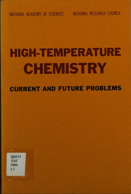 Cover: High-Temperature Chemistry: Current and Future Problems